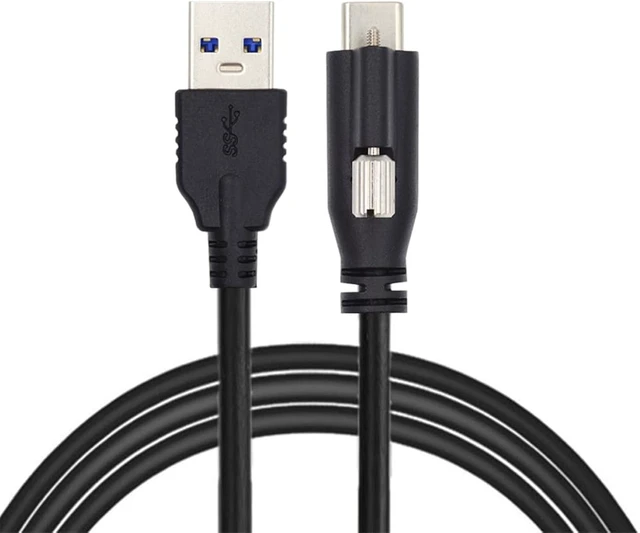 Alt view image 7 of 7 - cablecc USB 3.1 Type-C Locking Connector to Standard USB3.0 Data Cable 1.2m with Panel Mount Screw