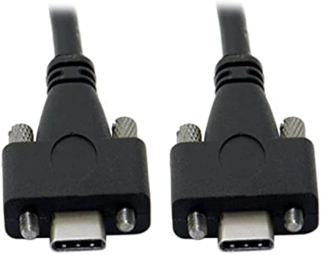 Alt view image 2 of 7 - cablecc USB 3.1 Type-C Dual M2 Screws Locking to Locking USB-C 10Gbps Data Cable Panel Mount Thumbscrews Type 200cm