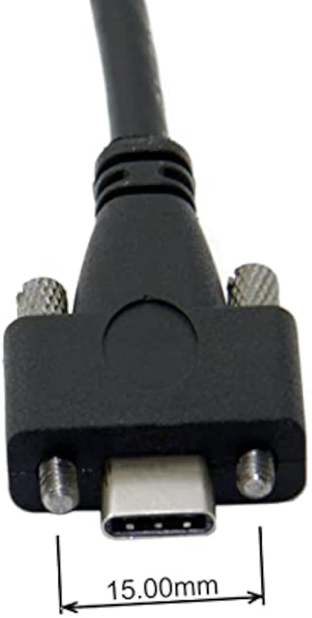 Alt view image 3 of 7 - cablecc USB 3.1 Type-C Dual M2 Screws Locking to Locking USB-C 10Gbps Data Cable Panel Mount Thumbscrews Type 200cm