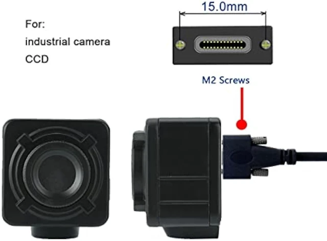 Alt view image 7 of 7 - cablecc USB 3.1 Type-C Dual M2 Screws Locking to Locking USB-C 10Gbps Data Cable Panel Mount Thumbscrews Type 200cm