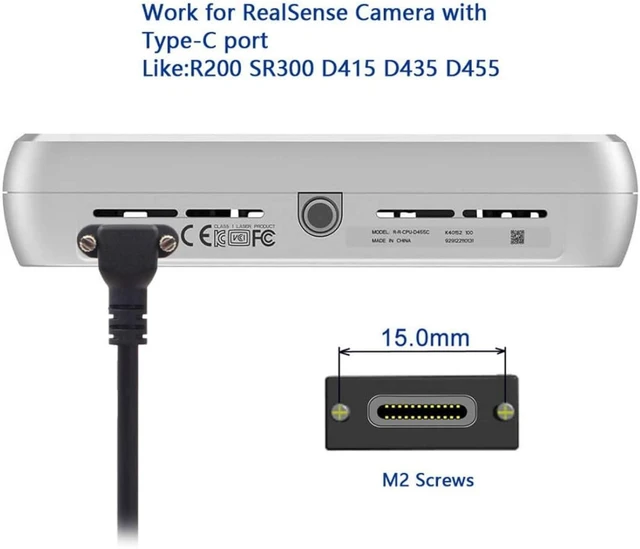 Alt view image 3 of 7 - chenyang USB 3.0 to USB C 90 Degree Angled Data Cable with Panel Mount Screw for Industrial Camera 6.56FT/2.0M