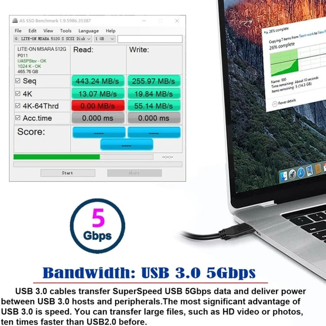 Alt view image 2 of 7 - chenyang USB 3.0 to USB C 90 Degree Angled Data Cable with Panel Mount Screw for Industrial Camera 6.56FT/2.0M
