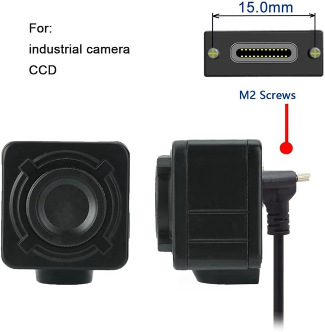 Alt view image 4 of 7 - chenyang USB 3.0 to USB C 90 Degree Angled Data Cable with Panel Mount Screw for Industrial Camera 6.56FT/2.0M