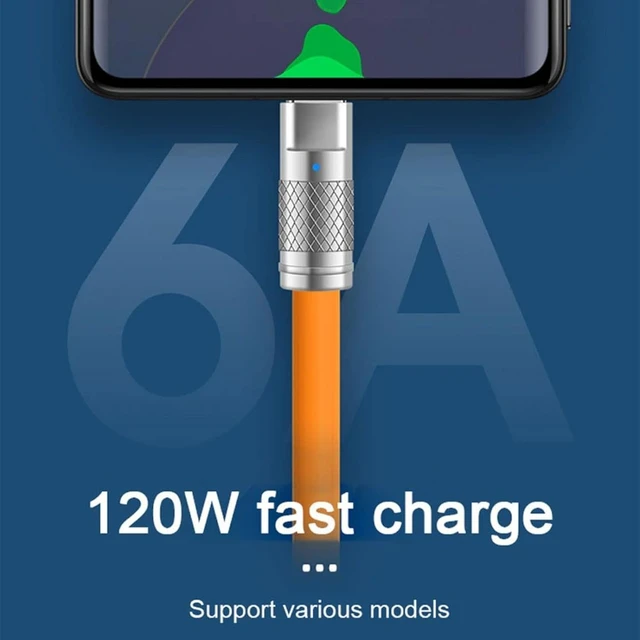 Alt view image 3 of 7 - chenyang USB to USB C Cable,USB 2.0 Male to USB C Male Ultra Soft 120W Power Fast Charge Data Transfer Extension Cable 2.0M with Charging Indicator