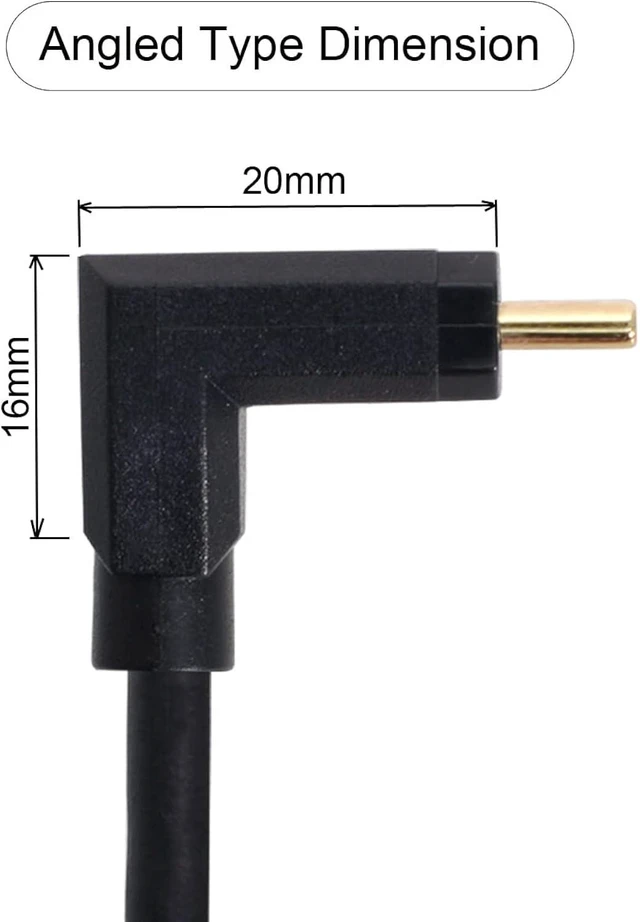 Alt view image 5 of 7 - cablecc 90 Degree Up & Down Angled USB-C USB 3.1 Type C Male to Female Extension Data Cable 30cm