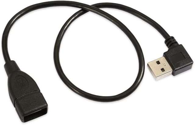 Alt view image 3 of 7 - chenyang USB 2.0 Cable USB 2.0 Type A 90 Degree Right Angled Extension Data Cable 40cm 480Mbps