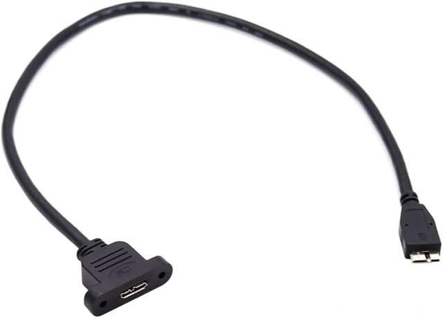 Alt view image 6 of 7 - chenyang USB 3.0 Micro-B Male to Female Screw Mount Type Extension Cable