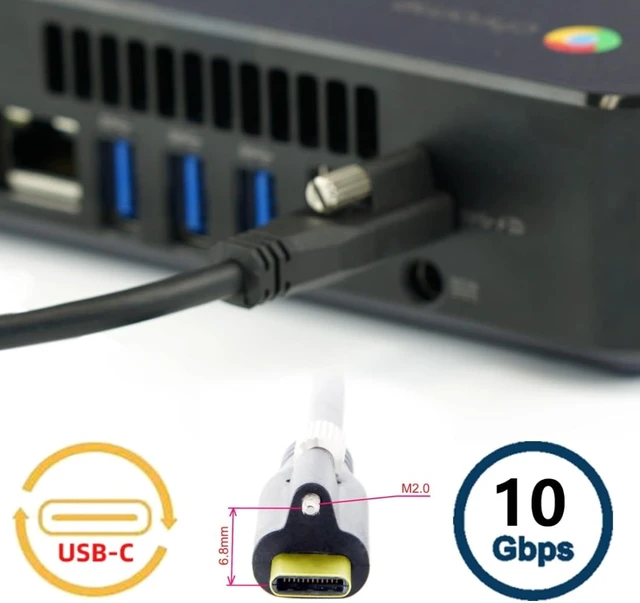 Alt view image 2 of 7 - chenyang 3.28FT USB C to C Cable,USB C 90 Degree Right Angled Extension Cable Supports 4K@60Hz 10Gbps Data Transmission and PD65W Fast Charging with Screw Spacing of 6.8/15.0 mm