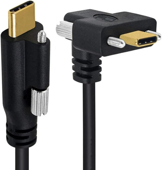 Main image of chenyang 3.28FT USB C to C Cable,USB C 90 Degree Right Angled Extension Cable Supports 4K@60Hz 10Gbps Data Transmission and PD65W Fast Charging with Screw Spacing of 6.8/15.0 mm