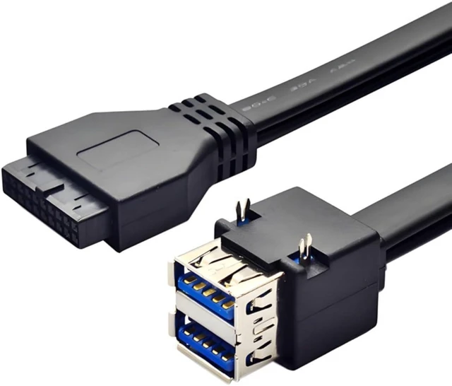 Main image of chenyang 1.64FT USB 3.0 Front Panel Header 19/20Pin 1 Male to 2 USB 3.0 Female Mainboard Header Port Extension Cable Adapter can be Fixed