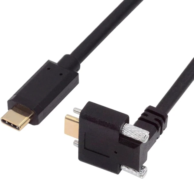 Main image of chenyang USB C to C Cable,USB C Male to Male Fast Charging Data Transfer 90 Degree Angled Extension Cable with Screws