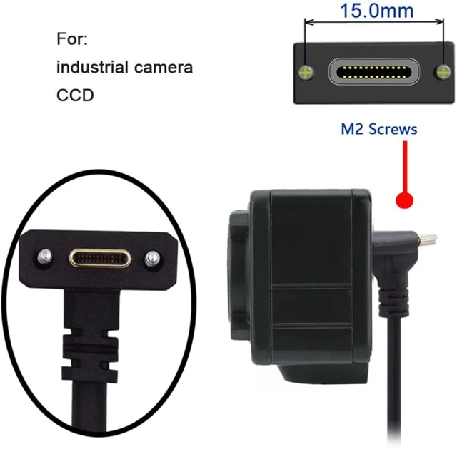 Alt view image 7 of 7 - chenyang USB C to C Cable,USB C Male to Male Fast Charging Data Transfer 90 Degree Angled Extension Cable with Screws