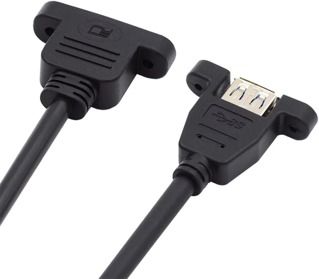 Main image of cablecc 5Gbps USB 3.0 Type A Female to Micro USB 3.0 Female Type-B Screw Mount Type Extension Cable 50CM