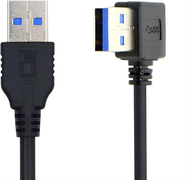 Alt view image 2 of 7 - chenyang USB 3.0 Cable USB 3.0 Type A Male to Male 90 Degree Right Angled Extension Data Cable 40cm