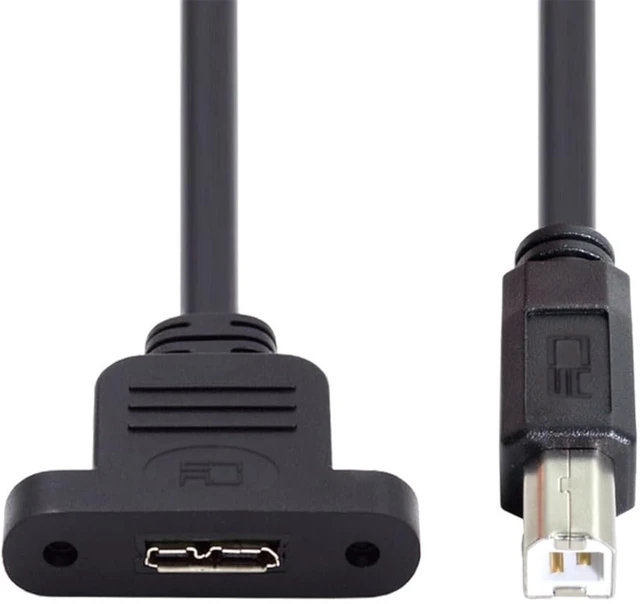 Main image of cablecc 480Mbps USB2.0 Type-B Male to Micro USB 3.0 Type-B Female Screw Mount Type Extension Cable 50cm