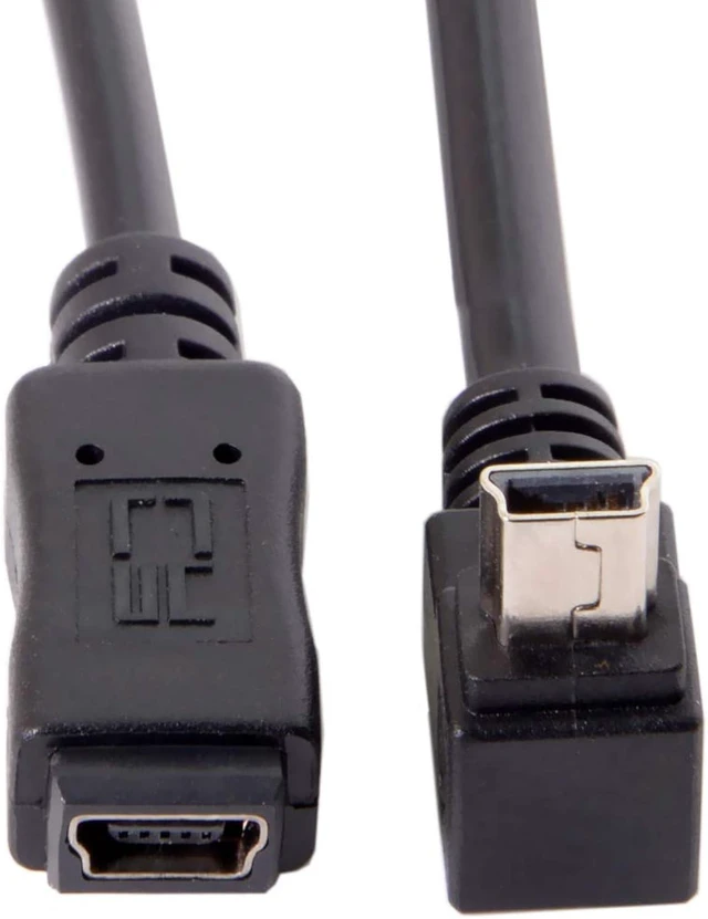 Alt view image 5 of 7 - chenyang 2 Pack Mini USB Extension Cable USB 2.0 Mini USB 5Pin Male to Female 90 Degree Angled Data Power Extension Cable Adapter 0.2M