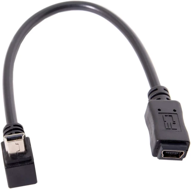 Alt view image 6 of 7 - chenyang 2 Pack Mini USB Extension Cable USB 2.0 Mini USB 5Pin Male to Female 90 Degree Angled Data Power Extension Cable Adapter 0.2M