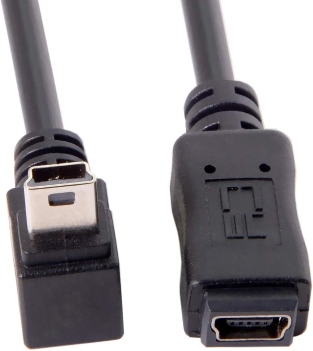Alt view image 7 of 7 - chenyang 2 Pack Mini USB Extension Cable USB 2.0 Mini USB 5Pin Male to Female 90 Degree Angled Data Power Extension Cable Adapter 0.2M