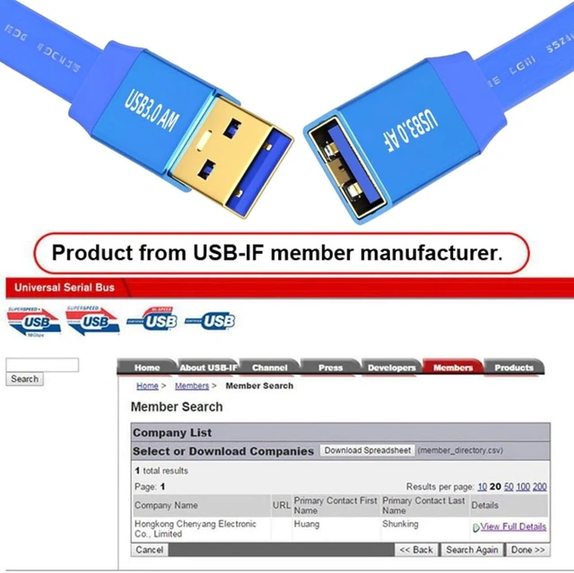 Alt view image 7 of 7 - chenyang USB 3.0 Flat Cable,USB 3.0 Male to Female Data Extension Cable 6.56FT/2.0M