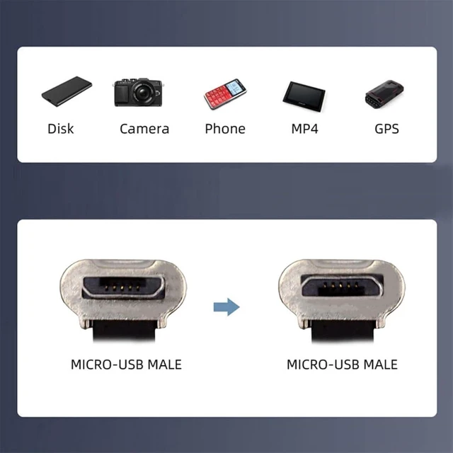 Alt view image 6 of 7 - cablecc 5Pin Ultra Slim Flat Data Micro USB2.0 Male to Micro USB Male Charge Cable 16cm Down to Up Angle 90 Degree Connector