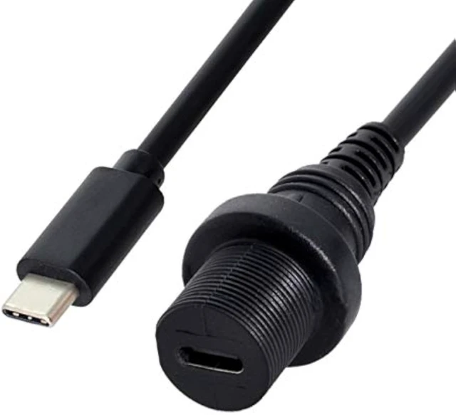 Alt view image 2 of 6 - cablecc Waterproof USB-C Type-C USB 3.1 Extension Flush Car Mount Extension Cable for Dashboard Panel