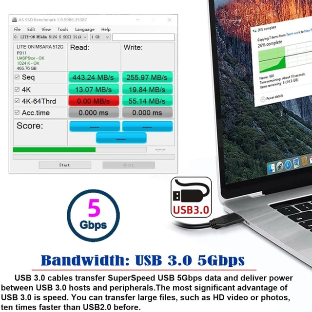 Alt view image 6 of 7 - chenyang USB 3.0 Coiled Cable,USB 3.0 Male to Female High Speed Data Transfer Charging Cable 3.28FT for Phone/Laptop/USB Flash Drive