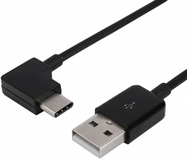 Alt view image 2 of 7 - cablecc 2m Right Angled USB 3.1 Type C USB-C to USB 2.0 Cable for Tablet & Mobile Phone Black (200cm)