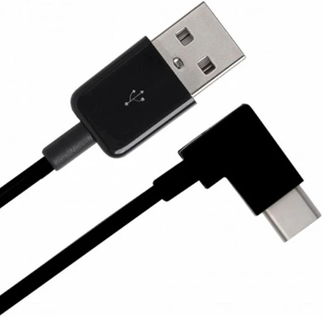 Main image of cablecc 2m Right Angled USB 3.1 Type C USB-C to USB 2.0 Cable for Tablet & Mobile Phone Black (200cm)
