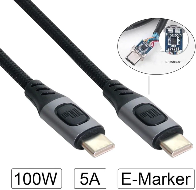 Alt view image 2 of 7 - chenyang USB-C Type-C Male to USB-C Male USB 2.0 Version Data Cable Support E-Marker PD 100W for Laptop & Phone 2.0M