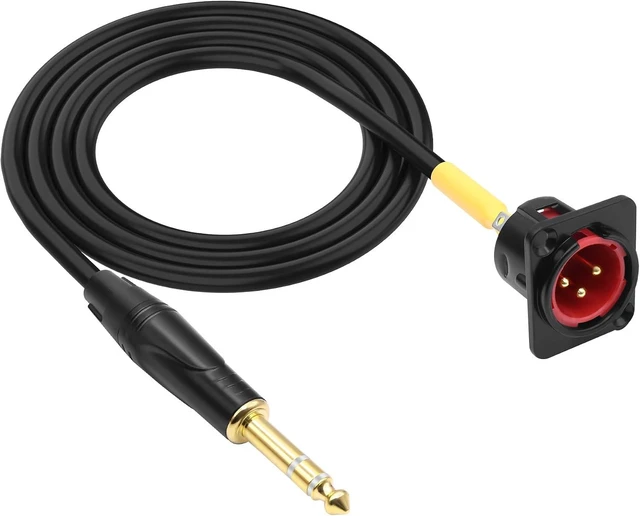 Main image of XMSJSIY D-Type XLR to 1/4" TRS Pass Through Cable 3Pin XLR Male Panel Mount