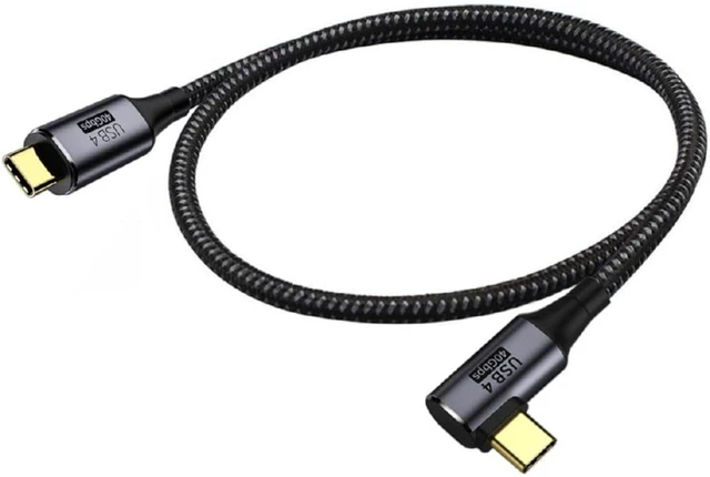 Main image of cablecc 40Gbps Angled USB4 Cable with 100W Charging and 8K@60Hz 5K@60Hz USB4.0 Compatible with Thunderbolt3/4 120cm