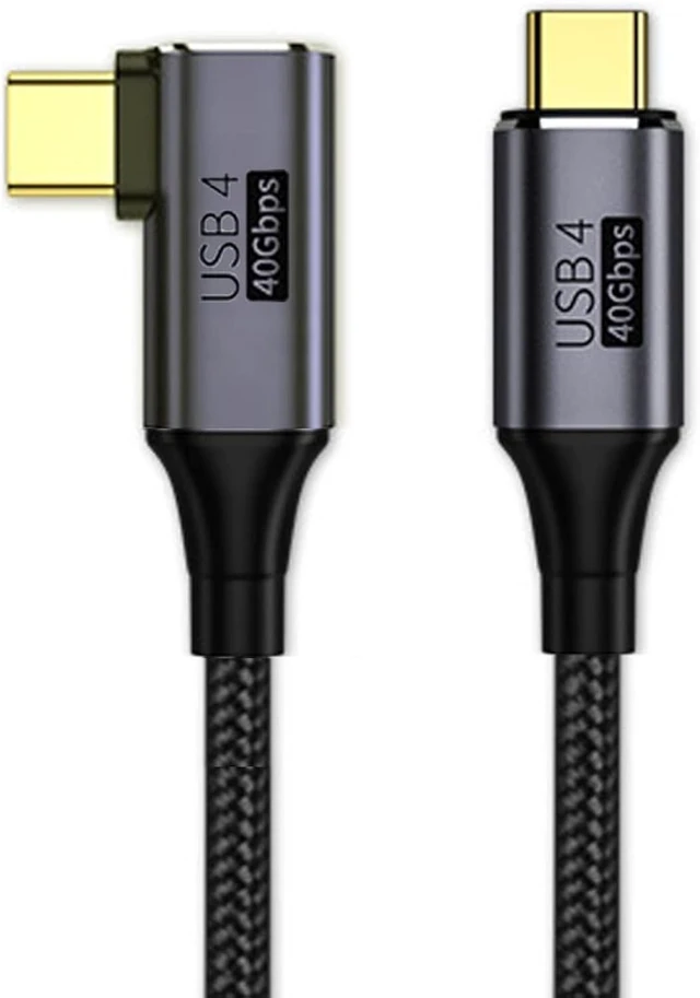 Alt view image 7 of 7 - cablecc 40Gbps Angled USB4 Cable with 100W Charging and 8K@60Hz 5K@60Hz USB4.0 Compatible with Thunderbolt3/4 120cm