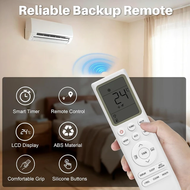 Alt view image 3 of 7 - Backlit Replacement AC Remote Control for TCL POYAL OFAAH Air Conditioner