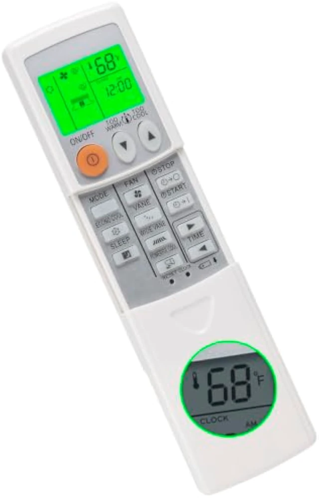 Alt view image 6 of 7 - Backlit AC Replacement Remote Control Fit for Mitsubishi Air Conditioner