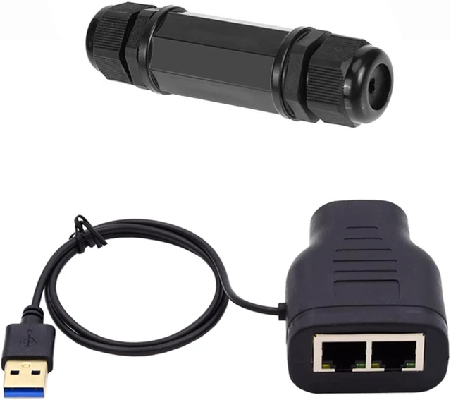 Main image of cablecc 100Mbps UTP STP RJ45 8P8C Plug to Dual RJ45 HUB Splitter Network Ethernet Switcher Adapter