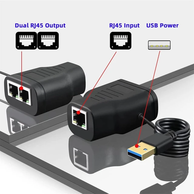 Alt view image 2 of 7 - cablecc 100Mbps UTP STP RJ45 8P8C Plug to Dual RJ45 HUB Splitter Network Ethernet Switcher Adapter