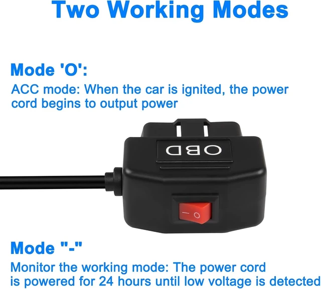 Alt view image 4 of 7 - XMSJSIY OBD Power Cable for Dash Camera Type C OBD2 Power Adapter Hardwire