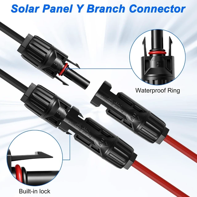 Alt view image 4 of 7 - XMSJSIY Solar Panel Y Branch Connector Parallel 2 to 4 Splitter Adapter
