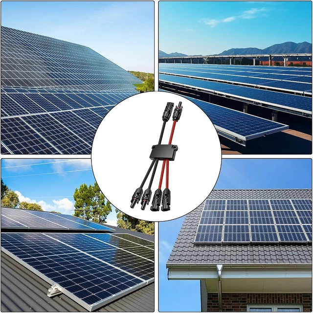 Alt view image 7 of 7 - XMSJSIY Solar Panel Y Branch Connector Parallel 2 to 4 Splitter Adapter