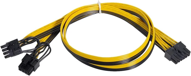 Alt view image 5 of 7 - Chenyang 12Pin to ATX Dual 8Pin & 6Pin Splitter GPU Graphics Card Modular Cable for 3080 3090 AX850 AX750 AX650 Card