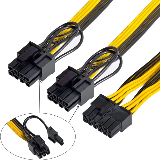 Alt view image 4 of 7 - Chenyang 12Pin to ATX Dual 8Pin & 6Pin Splitter GPU Graphics Card Modular Cable for 3080 3090 AX850 AX750 AX650 Card