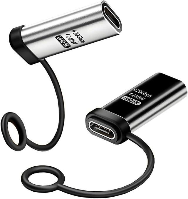 Main image of chenyang 2 Pack USB C Coupler,USB Type C Female to Female 8K@60Hz 20Gbps Data Transfer,PD 240W Fast Charge Data Extension Adapter Compatible with Thunderbolt 4/3