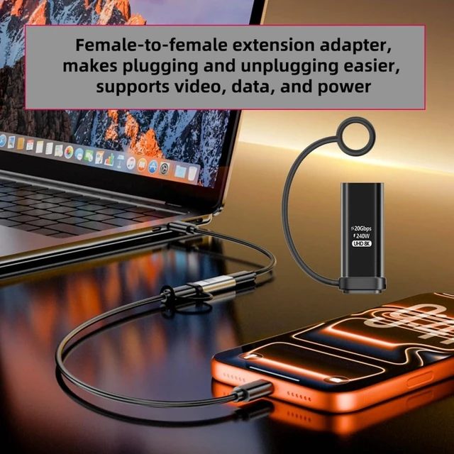 Alt view image 5 of 7 - chenyang 2 Pack USB C Coupler,USB Type C Female to Female 8K@60Hz 20Gbps Data Transfer,PD 240W Fast Charge Data Extension Adapter Compatible with Thunderbolt 4/3