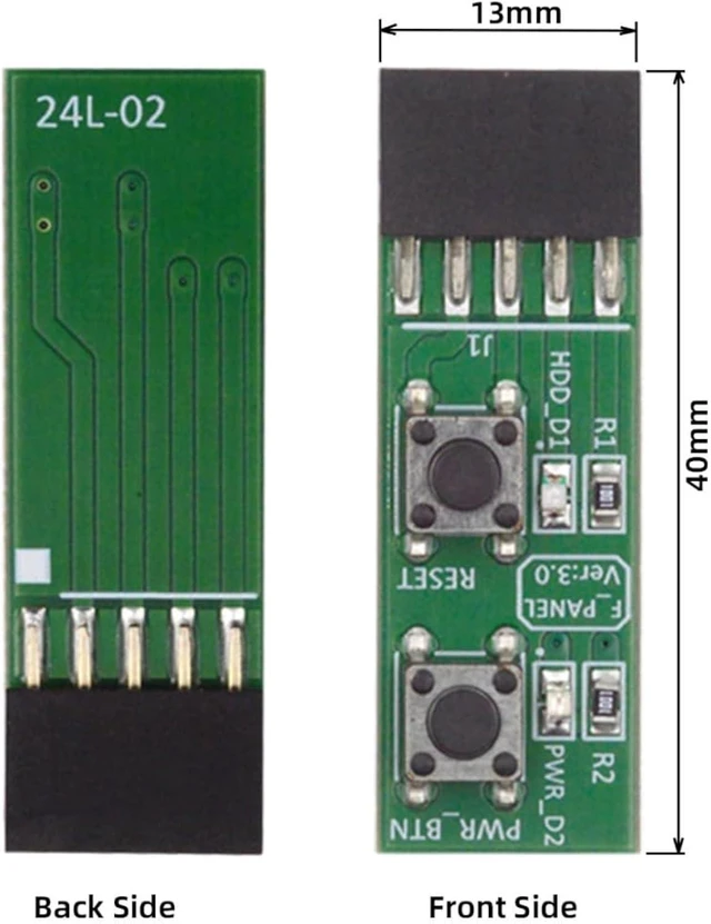 Alt view image 6 of 7 - ChenYang 10Pin Power/Reset Switch Mainboard Switch Test Board Adapter with Hard Drive LED for Desktop Computers with Win7/10/11
