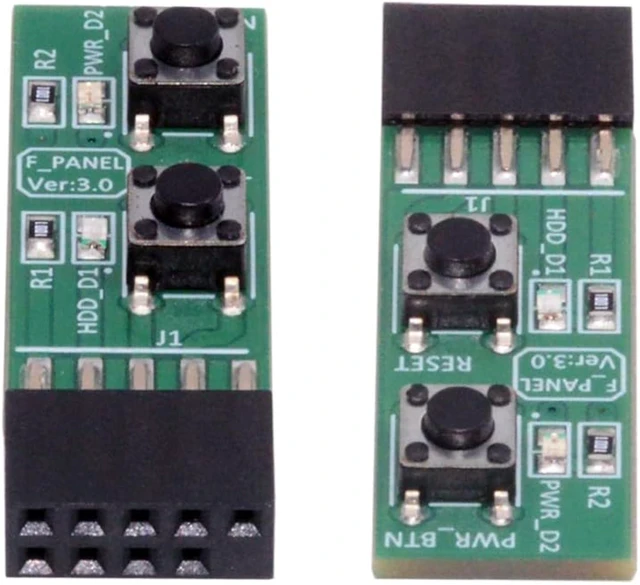 Alt view image 7 of 7 - ChenYang 10Pin Power/Reset Switch Mainboard Switch Test Board Adapter with Hard Drive LED for Desktop Computers with Win7/10/11