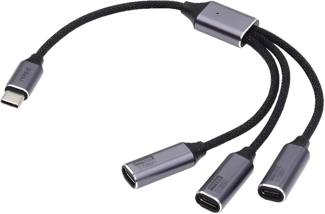 Main image of Cablecc USB-C to 3-Port USB C Female Hub Adapter Bus-Powered for Laptop & Desktop Connect Mouse Keyboard Flash Drive