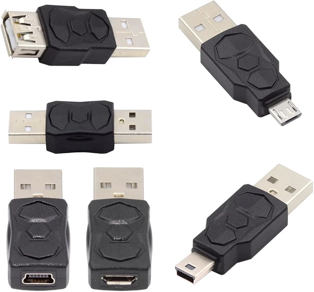 Alt view image 5 of 7 - cablecc 5pcs/lot 480Mbps Data Micro USB 2.0 OTG Mini USB 5Pin Type-A Male to Female 5V 2A Power Charge Adapter