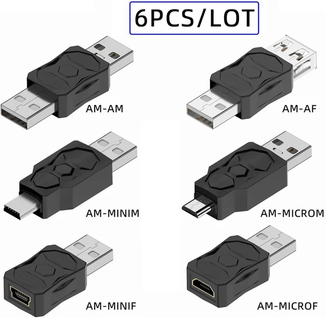 Alt view image 4 of 7 - cablecc 5pcs/lot 480Mbps Data Micro USB 2.0 OTG Mini USB 5Pin Type-A Male to Female 5V 2A Power Charge Adapter