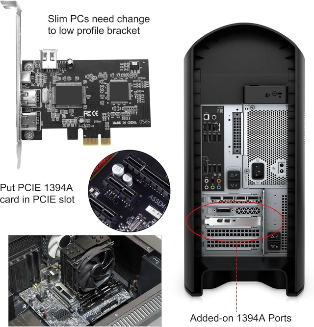 Alt view image 5 of 7 - XMSJSIY PCI-E 1X to 1394 Firewire Riser Expansion Capture Card Controller