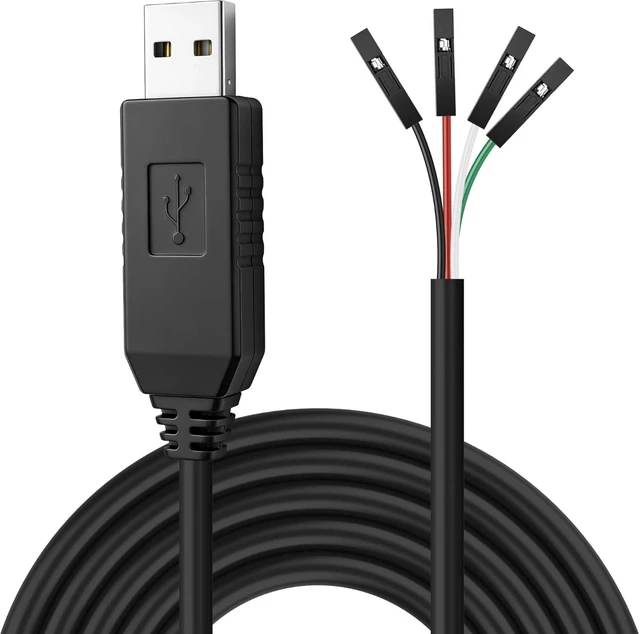 Main image of XMSJSIY USB to TTL Serial Cable USB Type-A FTDI to 4pin TTL UART Module Data Download Cable Serial Converter Adapter Compatible with Windows - 1M / 3.28FT